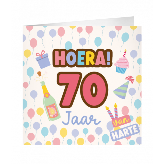 XL Wenskaart hoera 70 jaar