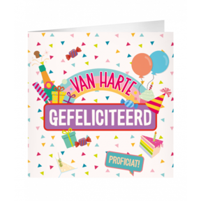 XL Wenskaart van harte gefeliciteerd