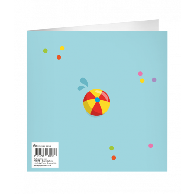 XL Wenskaart Gefeliciteerd met je zwemdiploma