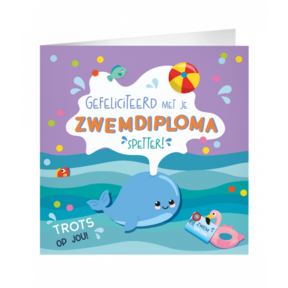 XL Wenskaart Gefeliciteerd met je zwemdiploma