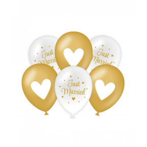 Just Married Ballonnen 30cm 6 stuks