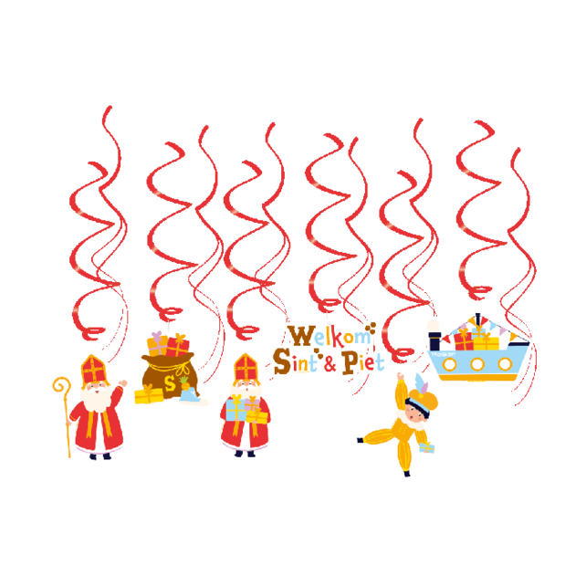 Swirl decoraties - Sinterklaas - 6 stuks