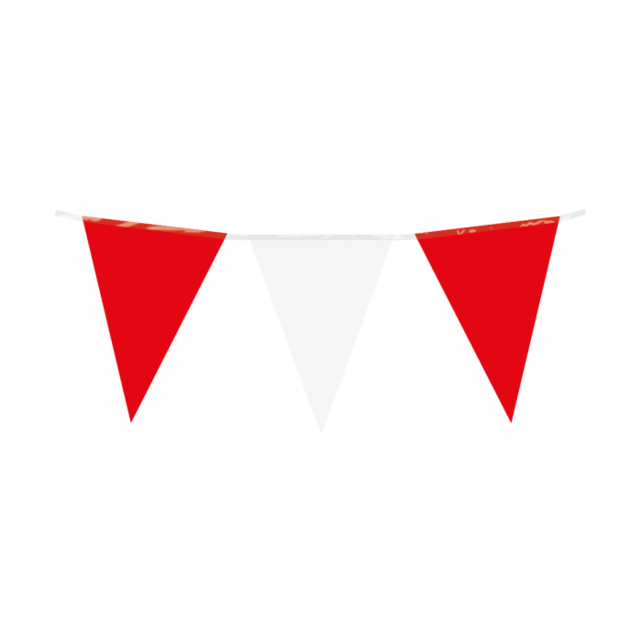 Vlaggenlijn rood wit 10 meter