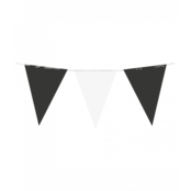 Vlaggenlijn zwart wit 10 meter