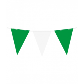 Vlaggenlijn groen wit 10 meter