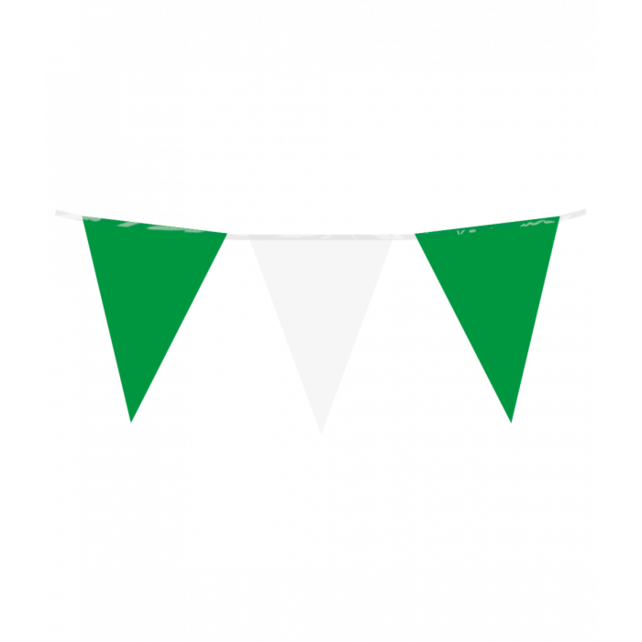 Vlaggenlijn groen wit 10 meter
