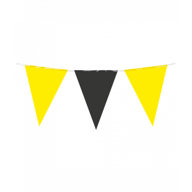 Vlaggenlijn geel zwart 10 meter