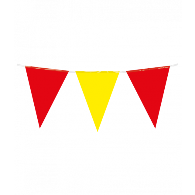 Vlaggenlijn rood geel 10 meter
