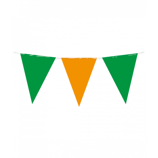 Vlaggenlijn oranje groen 10 meter