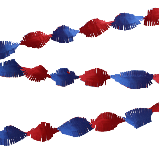 Rood, wit, blauwe Crêpe papier Slinger 6 meter