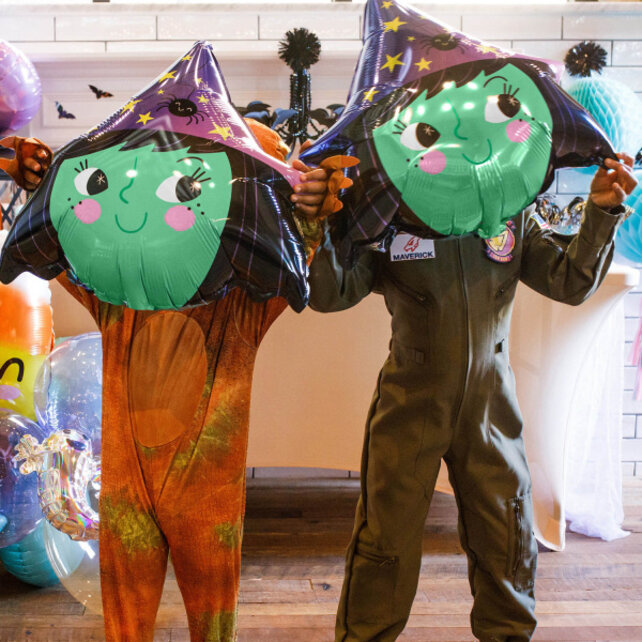 Halloween heks helium folieballon 48cm