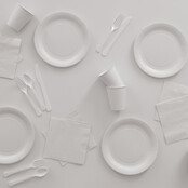 Plastic bestek wit mes en vork 24 stuks Plastic bestek wit mes en vork 24 stuks