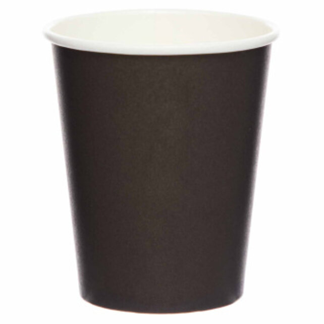 Papieren bekers zwart 8 stuks
