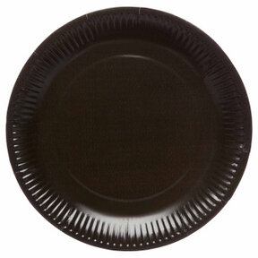 Papieren borden zwart 23cm 8 stuks