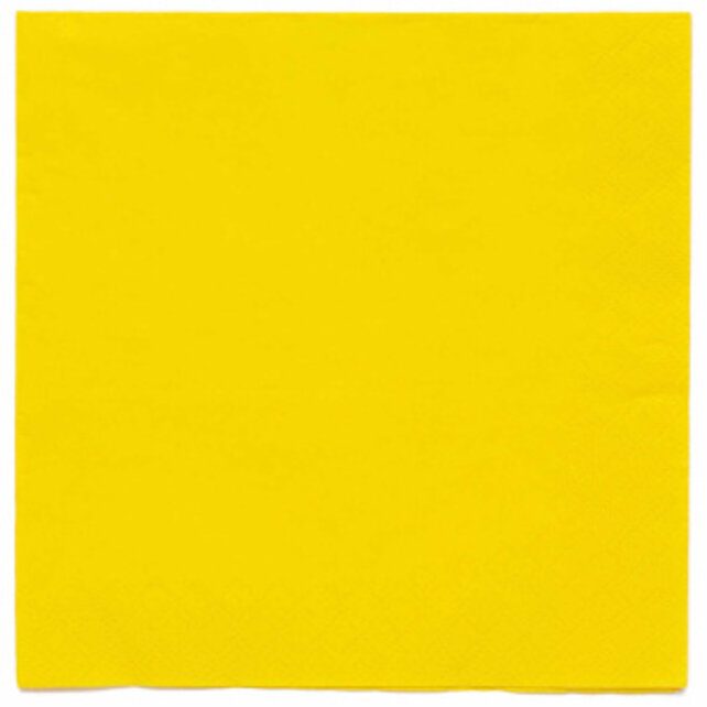 Papieren servetten geel 20 stuks 33x33cm