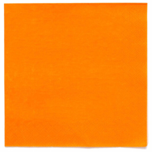Papieren servetten oranje 20 stuks 33x33cm Papieren servetten oranje 20 stuks 33x33cm