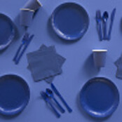 Papieren bekers blauw 8 stuks