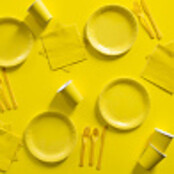 Papieren bekers geel 8 stuks