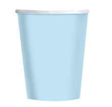 Papieren bekers licht blauw 8 stuks