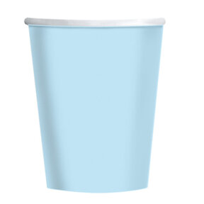 Papieren bekers licht blauw 8 stuks