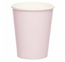 Papieren bekers baby roze 8 stuks