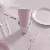 Papieren bekers baby roze 8 stuks