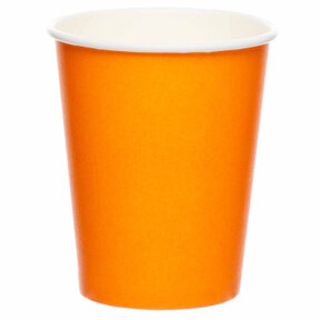Papieren bekers oranje 8 stuks