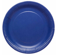 Papieren borden blauw 23cm 8 stuks