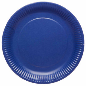 Papieren borden blauw 23cm 8 stuks
