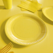 Papieren borden geel 23cm 8 stuks