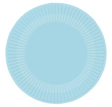 Papieren borden licht blauw 23cm 8 stuks