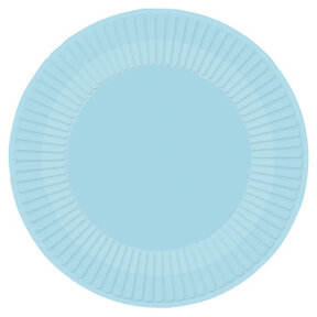 Papieren borden licht blauw 23cm 8 stuks