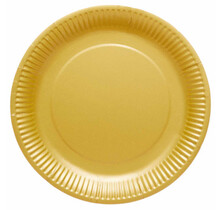 Papieren borden goud 23cm 8 stuks