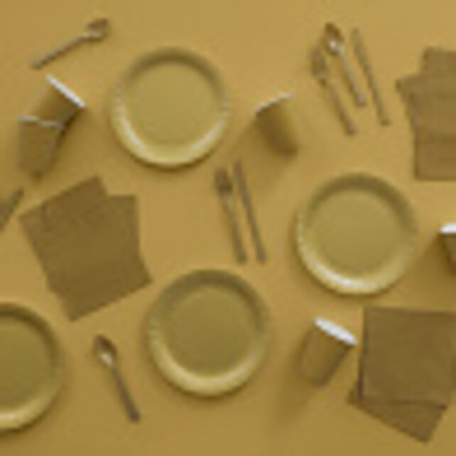 Papieren borden goud 23cm 8 stuks