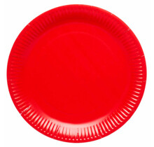 Papieren borden rood 23cm 8 stuks