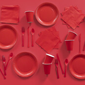 Papieren borden rood 23cm 8 stuks Papieren borden rood 23cm 8 stuks