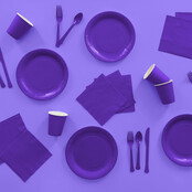 Papieren borden paars 23cm 8 stuks