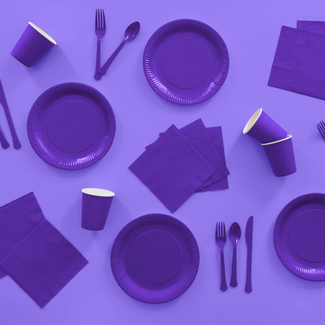 Papieren borden paars 23cm 8 stuks