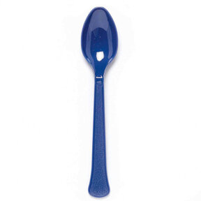 Plastic lepel blauw 24 stuks