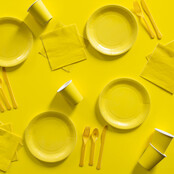 Plastic lepel geel 24 stuks