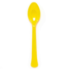 Plastic lepel geel 24 stuks