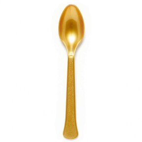 Plastic lepel goud 24 stuks