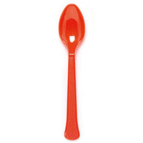 Plastic lepel rood 24 stuks
