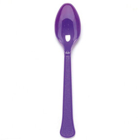 Plastic lepel paars 24 stuks