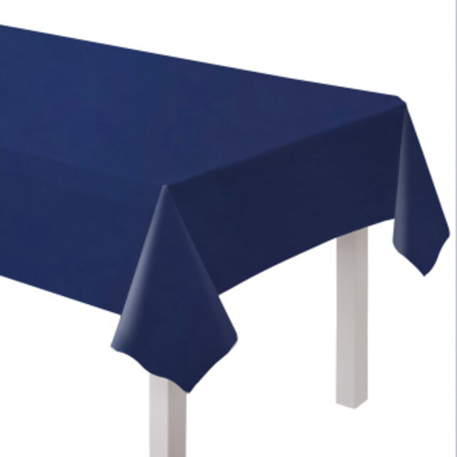 Plastic tafelkleed blauw 137x274cm