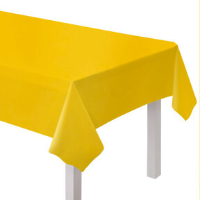 Plastic tafelkleed geel 137x274cm