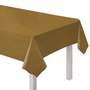 Plastic tafelkleed goud 137x274cm