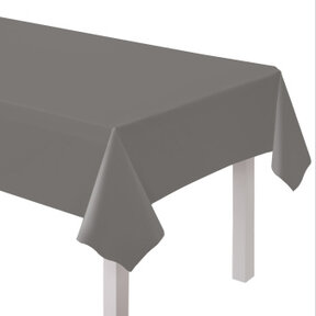 Plastic tafelkleed zilver 137x274cm