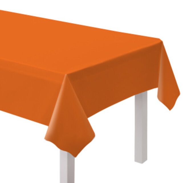 Plastic tafelkleed oranje 137x274cm