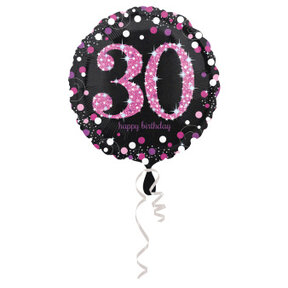 Folieballon Sparkling Pink 30 jaar 43cm